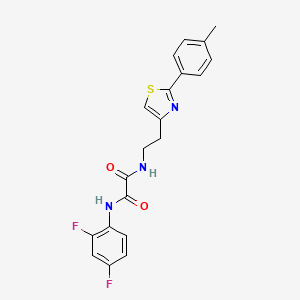 molecular formula C20H17F2N3O2S B2904175 N1-(2,4-difluorophenyl)-N2-(2-(2-(p-tolyl)thiazol-4-yl)ethyl)oxalamide CAS No. 896377-94-9
