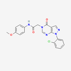 molecular formula C20H16ClN5O3 B2904176 2-[1-(2-chlorophenyl)-4-oxo-1H,4H,5H-pyrazolo[3,4-d]pyrimidin-5-yl]-N-(4-methoxyphenyl)acetamide CAS No. 1894995-39-1