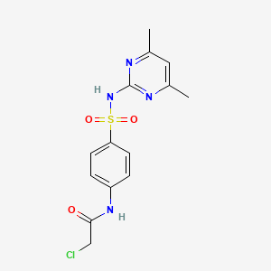 molecular formula C14H15ClN4O3S B2904179 2-氯-N-(4-(N-(4,6-二甲基嘧啶-2-基)磺酰胺)苯基)乙酰胺 CAS No. 116488-93-8
