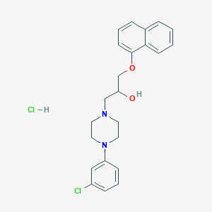 molecular formula C23H26Cl2N2O2 B2904182 1-(4-(3-氯苯基)哌嗪-1-基)-3-(萘-1-氧基)丙烷-2-醇盐酸盐 CAS No. 1323528-64-8