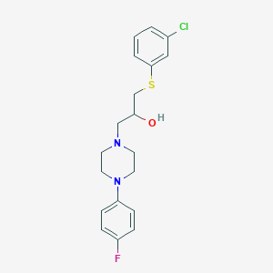 molecular formula C19H22ClFN2OS B2904184 1-[(3-Chlorophenyl)sulfanyl]-3-[4-(4-fluorophenyl)piperazino]-2-propanol CAS No. 338421-82-2