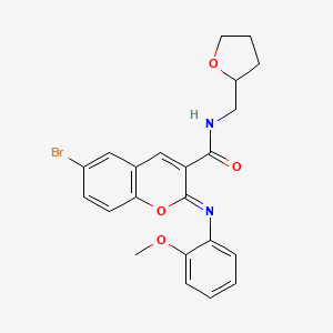 molecular formula C22H21BrN2O4 B2904189 (2Z)-6-bromo-2-[(2-methoxyphenyl)imino]-N-(tetrahydrofuran-2-ylmethyl)-2H-chromene-3-carboxamide CAS No. 478481-66-2