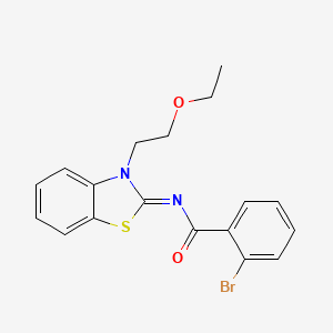 molecular formula C18H17BrN2O2S B2904199 (Z)-2-bromo-N-(3-(2-ethoxyethyl)benzo[d]thiazol-2(3H)-ylidene)benzamide CAS No. 865162-30-7