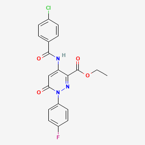 molecular formula C20H15ClFN3O4 B2904204 Ethyl 4-(4-chlorobenzamido)-1-(4-fluorophenyl)-6-oxo-1,6-dihydropyridazine-3-carboxylate CAS No. 946282-00-4