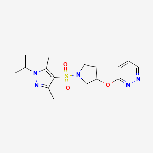 3-((1-((1-isopropyl-3,5-dimethyl-1H-pyrazol-4-yl)sulfonyl)pyrrolidin-3-yl)oxy)pyridazine