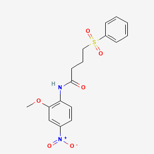molecular formula C17H18N2O6S B2904211 N-(2-methoxy-4-nitrophenyl)-4-(phenylsulfonyl)butanamide CAS No. 941966-93-4