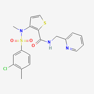 3-(3-chloro-N,4-dimethylphenylsulfonamido)-N-(pyridin-2-ylmethyl)thiophene-2-carboxamide