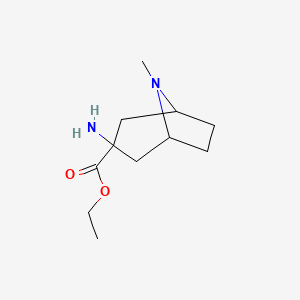 molecular formula C11H20N2O2 B2904222 Ethyl 3-amino-8-methyl-8-azabicyclo[3.2.1]octane-3-carboxylate CAS No. 1218352-79-4