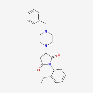 molecular formula C23H27N3O2 B2904234 3-(4-苄基哌嗪-1-基)-1-(2-乙基苯基)吡咯烷-2,5-二酮 CAS No. 924873-72-3