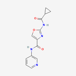 molecular formula C13H12N4O3 B2904236 2-(cyclopropanecarboxamido)-N-(pyridin-3-yl)oxazole-4-carboxamide CAS No. 1351612-46-8