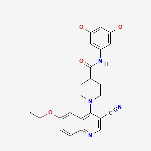 molecular formula C26H28N4O4 B2904238 1-(3-cyano-6-ethoxyquinolin-4-yl)-N-(3,5-dimethoxyphenyl)piperidine-4-carboxamide CAS No. 1226428-92-7