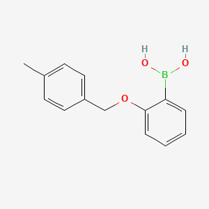molecular formula C14H15BO3 B2904253 Boronic acid, B-[2-[(4-methylphenyl)methoxy]phenyl]- CAS No. 1311182-72-5