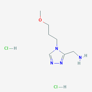 molecular formula C7H16Cl2N4O B2904267 {[4-(3-Methoxypropyl)-4H-1,2,4-triazol-3-yl]methyl}amine dihydrochloride CAS No. 1390654-53-1