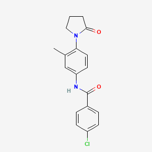 molecular formula C18H17ClN2O2 B2904268 4-chloro-N-(3-methyl-4-(2-oxopyrrolidin-1-yl)phenyl)benzamide CAS No. 941956-89-4