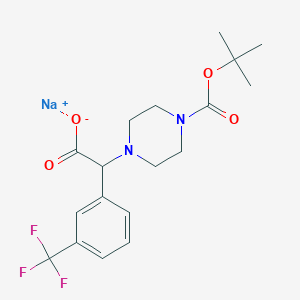 molecular formula C18H22F3N2NaO4 B2904276 Sodium 2-[4-(tert-butoxycarbonyl)piperazin-1-yl]-2-[3-(trifluoromethyl)phenyl]acetate CAS No. 2251053-10-6