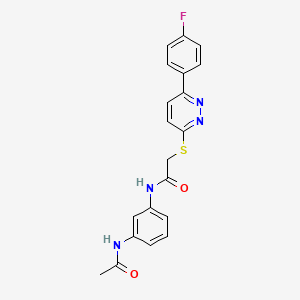 molecular formula C20H17FN4O2S B2904281 N-(3-acetamidophenyl)-2-[6-(4-fluorophenyl)pyridazin-3-yl]sulfanylacetamide CAS No. 893984-81-1