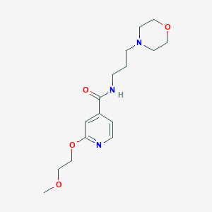 molecular formula C16H25N3O4 B2904289 2-(2-甲氧基乙氧基)-N-(3-吗啉基丙基)异烟酰胺 CAS No. 2034300-60-0