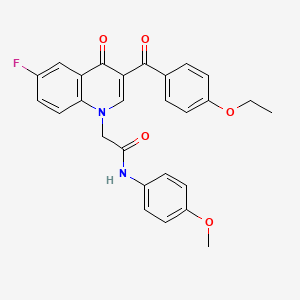 molecular formula C27H23FN2O5 B2904300 2-(3-(4-乙氧基苯甲酰)-6-氟-4-氧代喹啉-1(4H)-基)-N-(4-甲氧基苯基)乙酰胺 CAS No. 902566-00-1