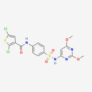 2,5-dichloro-N-(4-(N-(2,6-dimethoxypyrimidin-4-yl)sulfamoyl)phenyl)thiophene-3-carboxamide