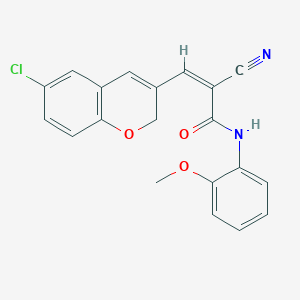 molecular formula C20H15ClN2O3 B2904308 (Z)-3-(6-氯-2H-色烯-3-基)-2-氰基-N-(2-甲氧基苯基)丙-2-烯酰胺 CAS No. 1281684-15-8