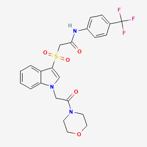 molecular formula C23H22F3N3O5S B2904310 2-((1-(2-morpholino-2-oxoethyl)-1H-indol-3-yl)sulfonyl)-N-(4-(trifluoromethyl)phenyl)acetamide CAS No. 878059-79-1