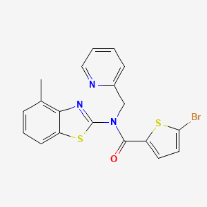 molecular formula C19H14BrN3OS2 B2904311 5-溴-N-(4-甲基苯并[d]噻唑-2-基)-N-(吡啶-2-基甲基)噻吩-2-甲酰胺 CAS No. 941925-91-3