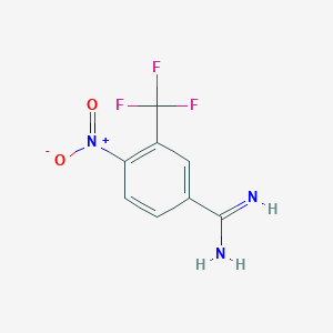 molecular formula C8H6F3N3O2 B2904316 4-Nitro-3-(trifluoromethyl)benzenecarboximidamide CAS No. 1260877-20-0