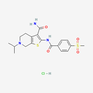 6-Isopropyl-2-(4-(methylsulfonyl)benzamido)-4,5,6,7-tetrahydrothieno[2,3-c]pyridine-3-carboxamide hydrochloride