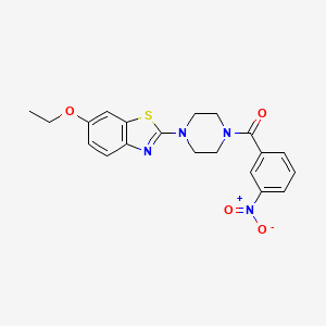 molecular formula C20H20N4O4S B2904339 (4-(6-Ethoxybenzo[d]thiazol-2-yl)piperazin-1-yl)(3-nitrophenyl)methanone CAS No. 897469-69-1