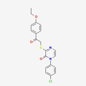 1-(4-chlorophenyl)-3-((2-(4-ethoxyphenyl)-2-oxoethyl)thio)pyrazin-2(1H)-one