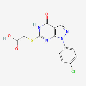 molecular formula C13H9ClN4O3S B2904348 {[1-(4-chlorophenyl)-4-oxo-4,5-dihydro-1H-pyrazolo[3,4-d]pyrimidin-6-yl]thio}acetic acid CAS No. 850912-37-7
