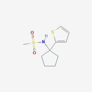 molecular formula C10H15NO2S2 B2904355 N-(1-(thiophen-2-yl)cyclopentyl)methanesulfonamide CAS No. 2034483-12-8