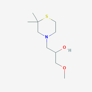 molecular formula C10H21NO2S B2904356 1-(2,2-Dimethylthiomorpholin-4-yl)-3-methoxypropan-2-ol CAS No. 1602722-83-7