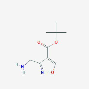 molecular formula C9H14N2O3 B2904357 Tert-butyl 3-(aminomethyl)-1,2-oxazole-4-carboxylate CAS No. 2248296-85-5