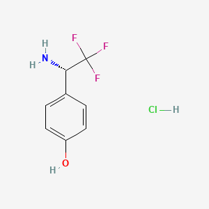 molecular formula C8H9ClF3NO B2904359 (S)-4-(1-Amino-2,2,2-trifluoroethyl)phenol hydrochloride CAS No. 2216746-84-6