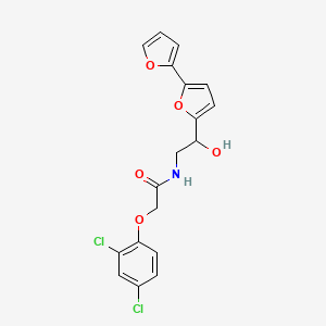 molecular formula C18H15Cl2NO5 B2904365 N-(2-{[2,2'-bifuran]-5-yl}-2-hydroxyethyl)-2-(2,4-dichlorophenoxy)acetamide CAS No. 2319850-15-0