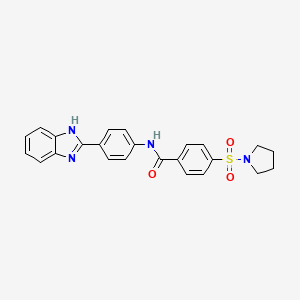 molecular formula C24H22N4O3S B2904367 N-(4-(1H-benzo[d]imidazol-2-yl)phenyl)-4-(pyrrolidin-1-ylsulfonyl)benzamide CAS No. 397289-68-8