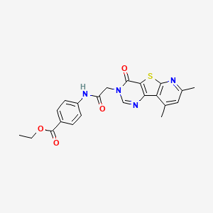 ethyl 4-{[(7,9-dimethyl-4-oxopyrido[3',2':4,5]thieno[3,2-d]pyrimidin-3(4H)-yl)acetyl]amino}benzoate