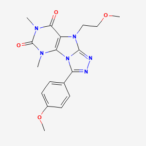molecular formula C18H20N6O4 B2904370 9-(2-甲氧基乙基)-3-(4-甲氧基苯基)-5,7-二甲基-5H-[1,2,4]三唑并[4,3-e]嘌呤-6,8(7H,9H)-二酮 CAS No. 921885-23-6