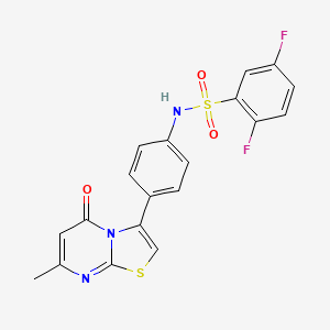 molecular formula C19H13F2N3O3S2 B2904373 2,5-difluoro-N-(4-(7-methyl-5-oxo-5H-thiazolo[3,2-a]pyrimidin-3-yl)phenyl)benzenesulfonamide CAS No. 1170271-40-5