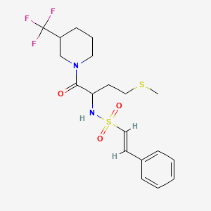 (E)-N-[4-Methylsulfanyl-1-oxo-1-[3-(trifluoromethyl)piperidin-1-yl]butan-2-yl]-2-phenylethenesulfonamide