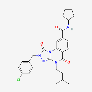 2-(4-chlorobenzyl)-N-cyclopentyl-4-(3-methylbutyl)-1,5-dioxo-1,2,4,5-tetrahydro[1,2,4]triazolo[4,3-a]quinazoline-8-carboxamide