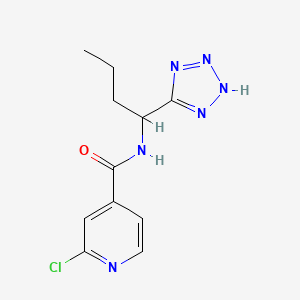 molecular formula C11H13ClN6O B2904383 2-chloro-N-[1-(1H-1,2,3,4-tetrazol-5-yl)butyl]pyridine-4-carboxamide CAS No. 1808528-04-2