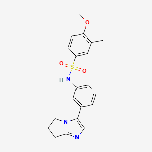 molecular formula C20H21N3O3S B2904387 N-(3-(6,7-dihydro-5H-pyrrolo[1,2-a]imidazol-3-yl)phenyl)-4-methoxy-3-methylbenzenesulfonamide CAS No. 1396765-85-7