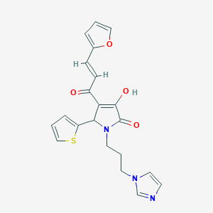 (E)-1-(3-(1H-imidazol-1-yl)propyl)-4-(3-(furan-2-yl)acryloyl)-3-hydroxy-5-(thiophen-2-yl)-1H-pyrrol-2(5H)-one
