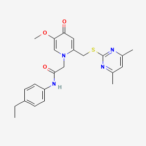 molecular formula C23H26N4O3S B2904394 2-(2-(((4,6-dimethylpyrimidin-2-yl)thio)methyl)-5-methoxy-4-oxopyridin-1(4H)-yl)-N-(4-ethylphenyl)acetamide CAS No. 920200-83-5