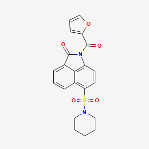 molecular formula C21H18N2O5S B2904397 1-(furan-2-carbonyl)-6-(piperidin-1-ylsulfonyl)benzo[cd]indol-2(1H)-one CAS No. 881477-22-1