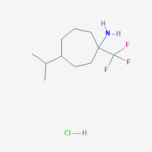 molecular formula C11H21ClF3N B2904401 4-(Propan-2-yl)-1-(trifluoromethyl)cycloheptan-1-amine hydrochloride CAS No. 1432679-57-6