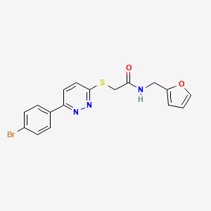molecular formula C17H14BrN3O2S B2904403 2-[6-(4-bromophenyl)pyridazin-3-yl]sulfanyl-N-(furan-2-ylmethyl)acetamide CAS No. 895458-12-5