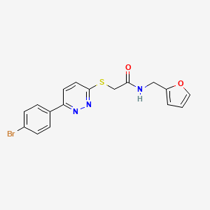 molecular formula C17H14BrN3O2S B2904403 2-[6-(4-溴苯基)吡啶-3-基]硫代基-N-(呋喃-2-基甲基)乙酰胺 CAS No. 895458-12-5